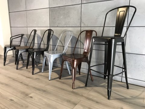 Lugano Krzesło metalowe loft CORSICA GRAPHITE TOLIX