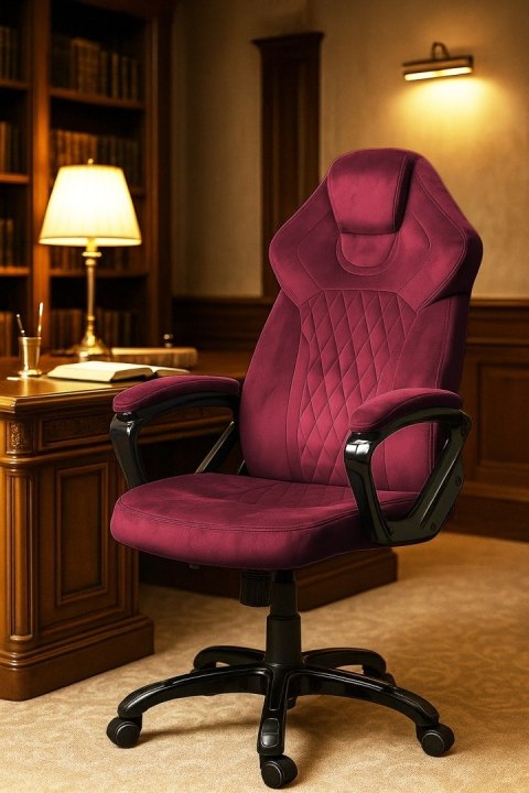 Prototype Fotel obrotowy do biurka SPIDER BURGUNDY ALCANTARA