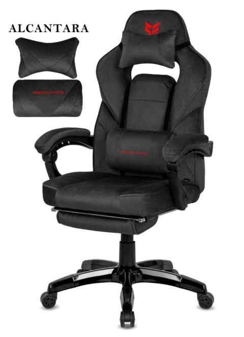 Prototype Fotel obrotowy do biurka TITAN BLACK ALCANTARA PRO