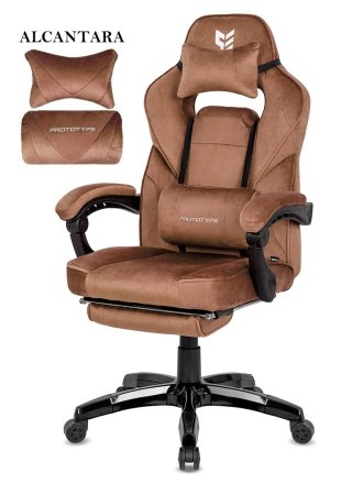 Prototype Fotel obrotowy do biurka TITAN BROWN ALCANTARA PRO