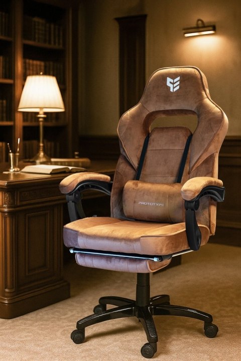 Prototype Fotel obrotowy do biurka TITAN BROWN ALCANTARA PRO