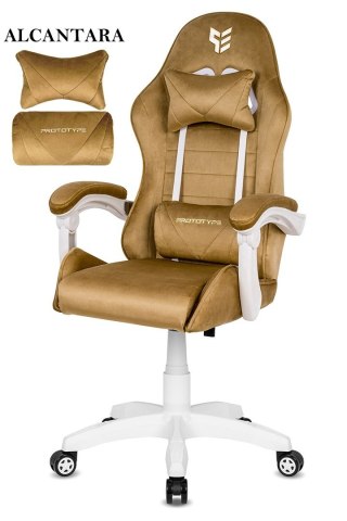 Prototype Fotel obrotowy gamingowy ENZO XL BEIGE ALCANTARA ICE