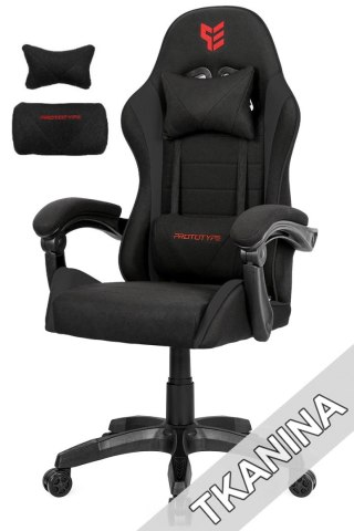Prototype Fotel obrotowy gamingowy ENZO XL BLACK FABRIC OUTLET