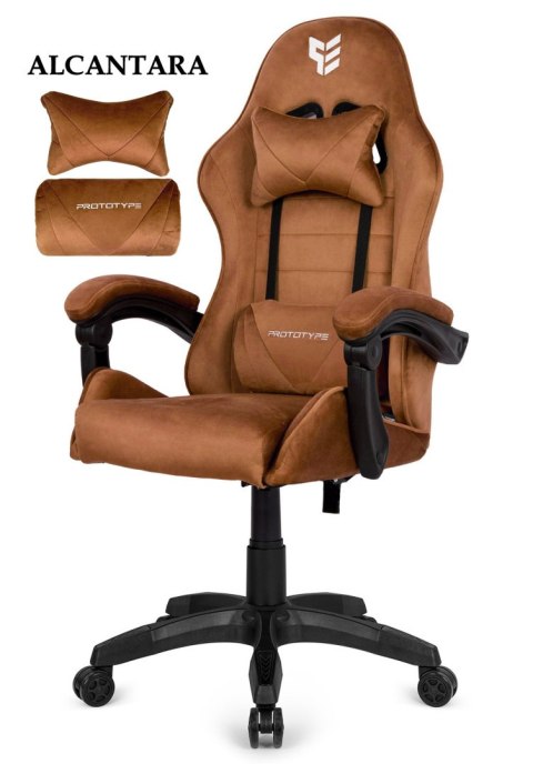Prototype Fotel obrotowy gamingowy ENZO XL BROWN ALCANTARA