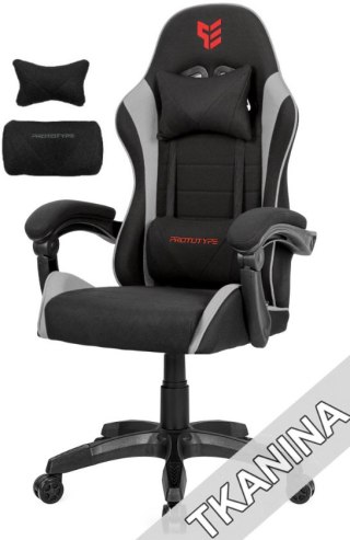 Prototype Fotel obrotowy gamingowy ENZO XL GREY FABRIC