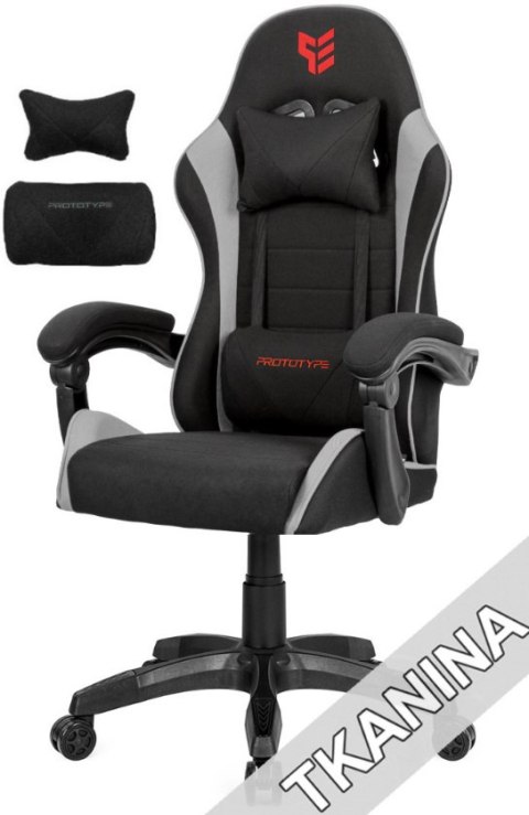 Prototype Fotel obrotowy gamingowy ENZO XL GREY FABRIC