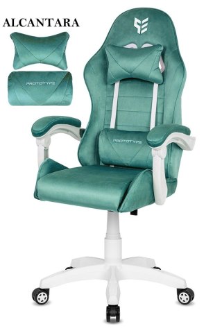 Prototype Fotel obrotowy gamingowy ENZO XL MINT ALCANTARA ICE