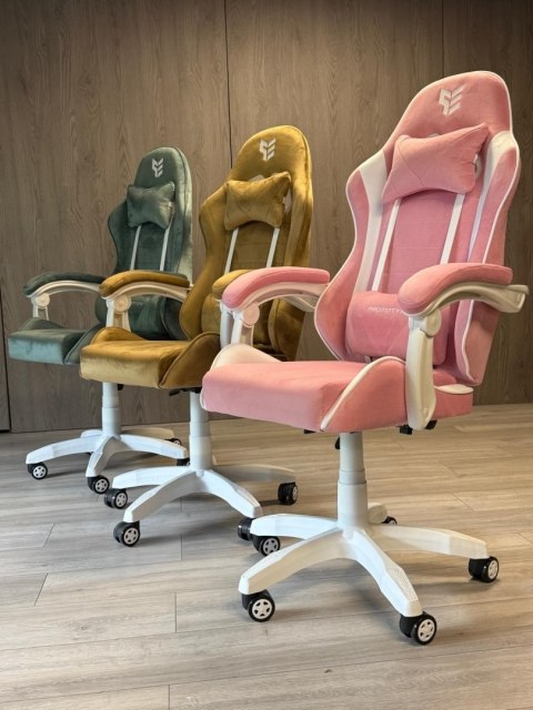 Prototype Fotel obrotowy gamingowy ENZO XL PINK + WHITE ALCANTARA ICE