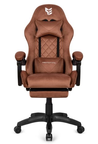 Prototype Fotel obrotowy gamingowy XL POKER PRO BROWN ALCANTARA