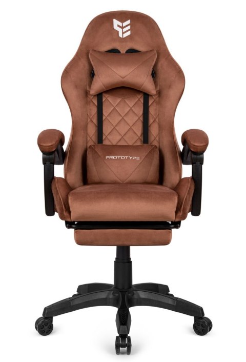 Prototype Fotel obrotowy gamingowy XL POKER PRO BROWN ALCANTARA