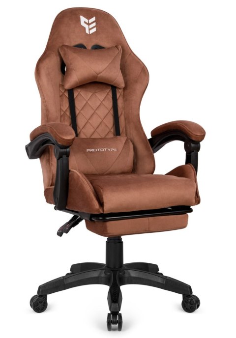 Prototype Fotel obrotowy gamingowy XL POKER PRO BROWN ALCANTARA