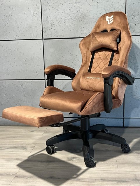 Prototype Fotel obrotowy gamingowy XL POKER PRO BROWN ALCANTARA