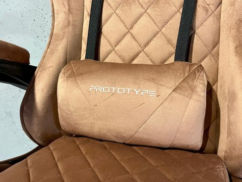 Prototype Fotel obrotowy gamingowy XL POKER PRO BROWN ALCANTARA