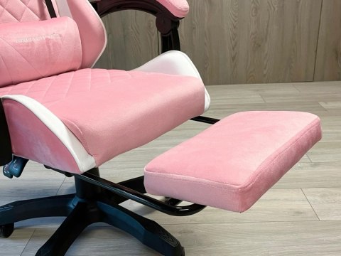 Prototype Fotel obrotowy gamingowy XL POKER PRO PINK + WHITE ALCANTARA