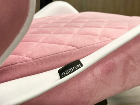 Prototype Fotel obrotowy gamingowy XL POKER PRO PINK + WHITE ALCANTARA