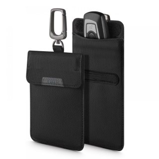 Antykradzieżowe etui na kluczyki blokujące sygnał Keyless RFID - czarne