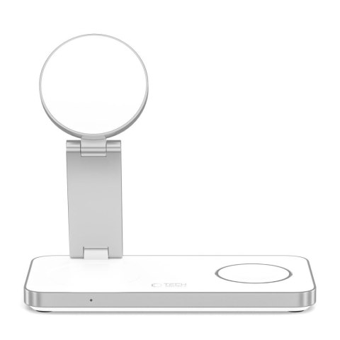 Ładowarka indukcyjna 3w1 do iPhone Apple Watch AirPods + kabel USB-C MagSafe - biała