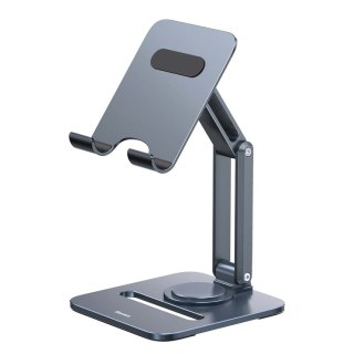 Uchwyt stojak obrotowy na tablet składany aluminiowy - szary