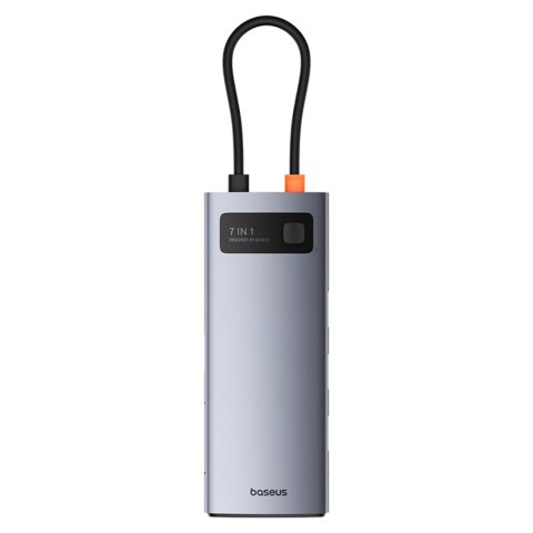 7w1 HUB adapter Metal Gleam USB-C HDMI USB-A USB-C PD SD microSD - szary