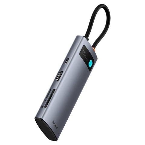 7w1 HUB adapter Metal Gleam USB-C HDMI USB-A USB-C PD SD microSD - szary