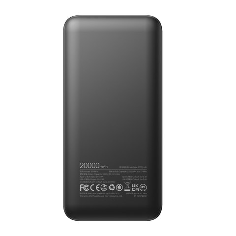 Powerbank JR-PBF14 20000mAh 2.4A 2x USB-A 1x USB-C - czarny