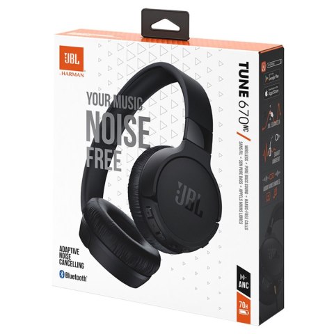 Słuchawki bezprzewodowe nauszne JBL Tune 670NC Bluetooth ANC - czarne