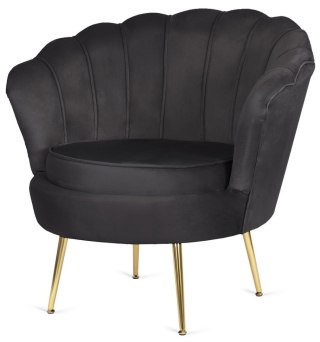 Lugano Krzesło Fotel Muszla Lugano DONNA VELVET BLACK