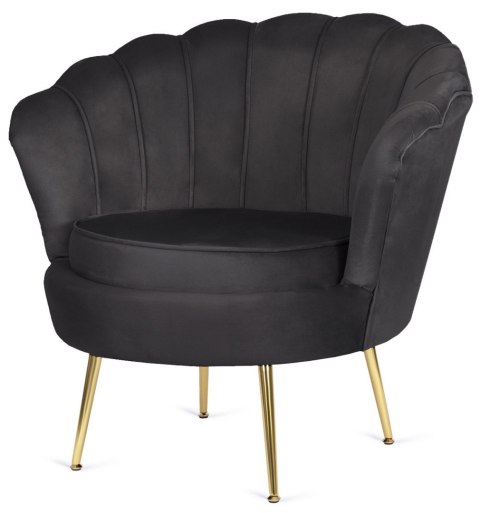 Lugano Krzesło Fotel Muszla Lugano DONNA VELVET BLACK