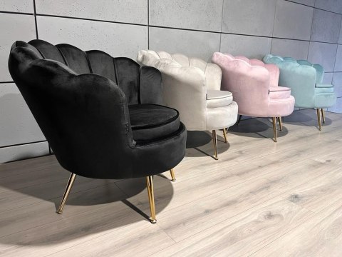 Lugano Krzesło Fotel Muszla Lugano DONNA VELVET BLACK