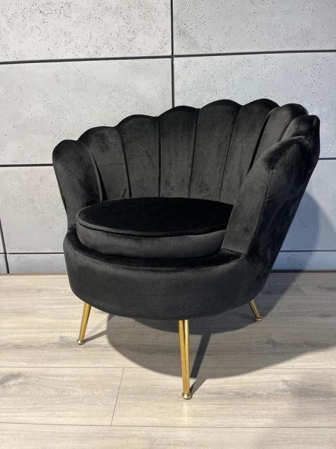 Lugano Krzesło Fotel Muszla Lugano DONNA VELVET BLACK