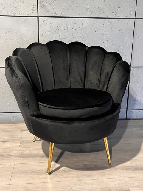 Lugano Krzesło Fotel Muszla Lugano DONNA VELVET BLACK