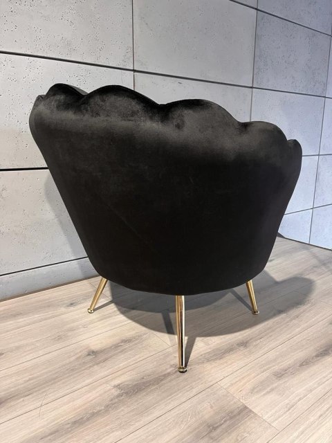 Lugano Krzesło Fotel Muszla Lugano DONNA VELVET BLACK