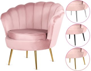 Lugano Krzesło Fotel Muszla Lugano DONNA VELVET PINK