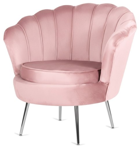 Lugano Krzesło Fotel Muszla Lugano DONNA VELVET PINK