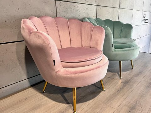 Lugano Krzesło Fotel Muszla Lugano DONNA VELVET PINK