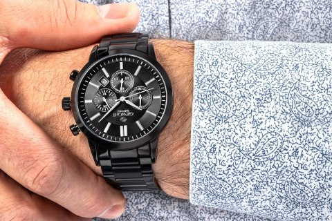 Giewont Zegarek Męski Giewont Chronograph Sapphire Czarny GW8510-B2