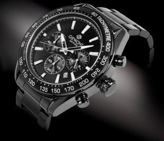Giewont Zegarek Męski Giewont Chronograph Sapphire Czarny GW9580-B2