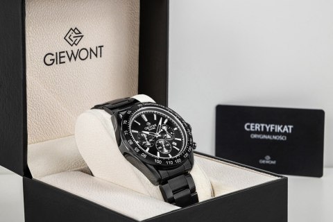 Giewont Zegarek Męski Giewont Chronograph Sapphire Czarny GW9580-B2