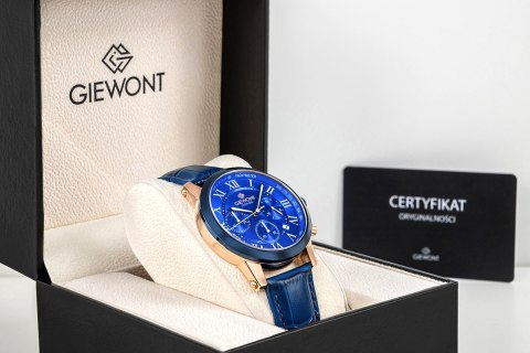 Giewont Zegarek Męski Giewont Chronograph Sapphire Miedziano Niebieski GW6260-A5