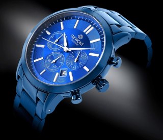 Giewont Zegarek Męski Giewont Chronograph Sapphire Niebieski GW8510-B4