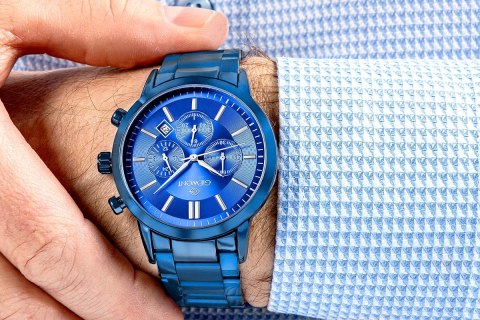 Giewont Zegarek Męski Giewont Chronograph Sapphire Niebieski GW8510-B4