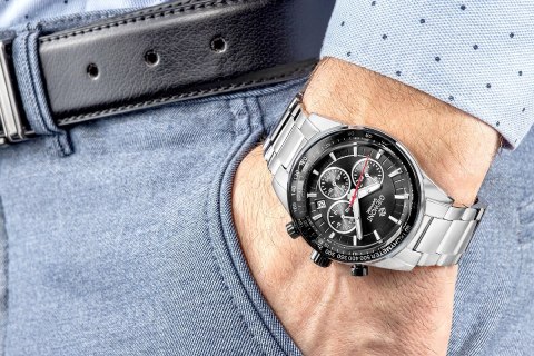 Giewont Zegarek Męski Giewont Chronograph Sapphire Srebrno Czarny GW9140-B1
