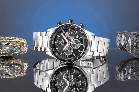 Giewont Zegarek Męski Giewont Chronograph Sapphire Srebrno Czarny GW9140-B1