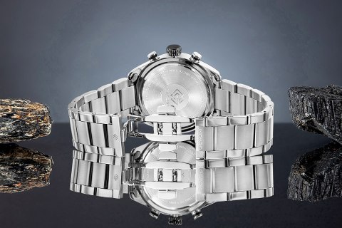 Giewont Zegarek Męski Giewont Chronograph Sapphire Srebrno Czarny GW9580-B1