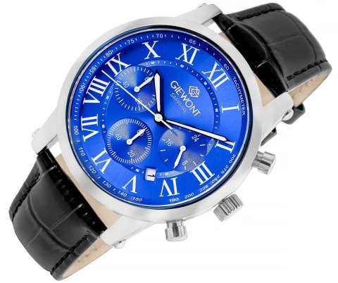 Giewont Zegarek Męski Giewont Chronograph Sapphire Srebrno Niebieski GW6260-A4