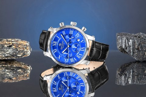 Giewont Zegarek Męski Giewont Chronograph Sapphire Srebrno Niebieski GW6260-A4