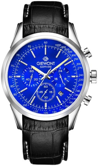 Giewont Zegarek Męski Giewont Chronograph Sapphire Srebrno Niebieski GW7650-A3