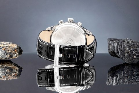 Giewont Zegarek Męski Giewont Chronograph Sapphire Srebrno Niebieski GW7650-A3