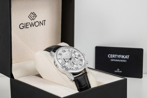 Giewont Zegarek Męski Giewont Chronograph Sapphire Srebrny GW6260-A1