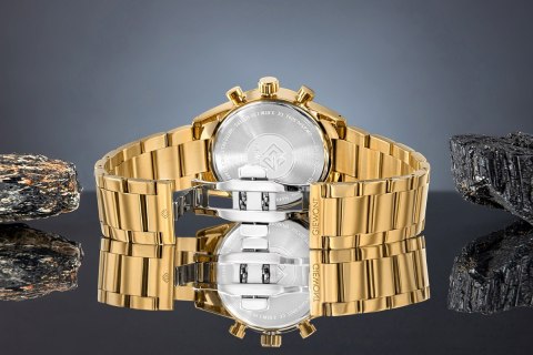 Giewont Zegarek Męski Giewont Chronograph Sapphire Złoto Czarny GW9140-B4